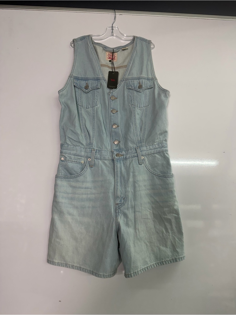 Levi's Light Blue Denim Kids Short One-Piece Romper